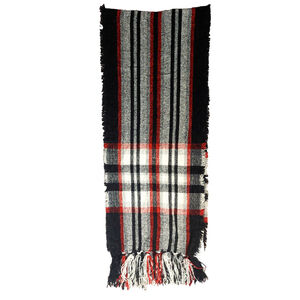 Style&Co. Black Red Gray Chenilla Plaid Fringe Scarves Scarf Fall Winter NWT